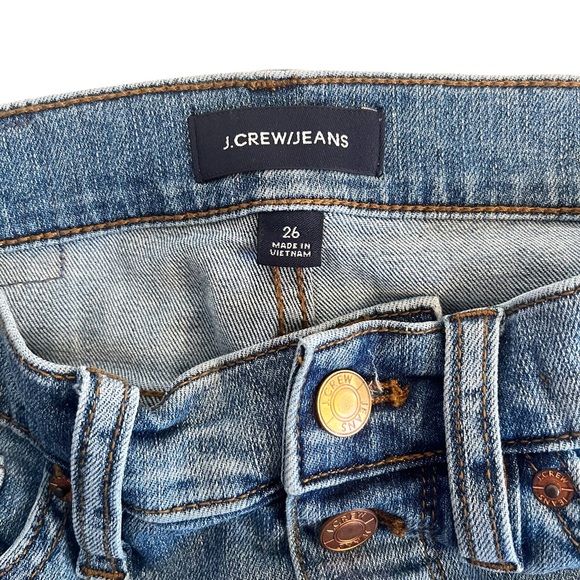 J. CREW Billie Demi Boot Crop Raw Hem Exposed Button Fly Medium Wash Jean - Picture 5 of 10